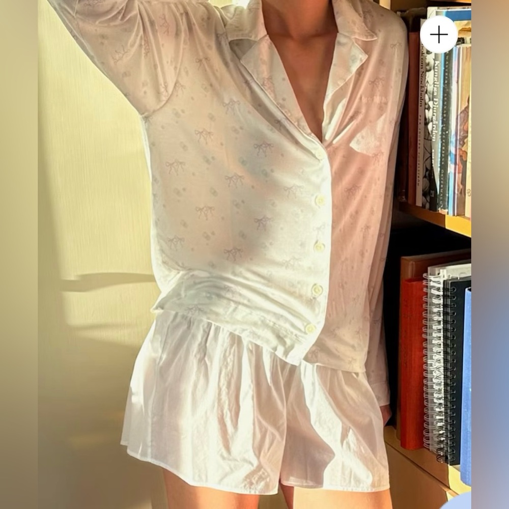 Djerf Avenue Go Slow PJ Shirt Bubble Bliss XS